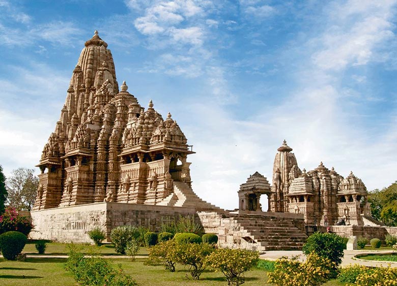 Khajuraho Temples: Most of the temples were built between 950 AD and 1050 by the Chandela dynasty. It is a  UNESCO  World Heritage Site.
