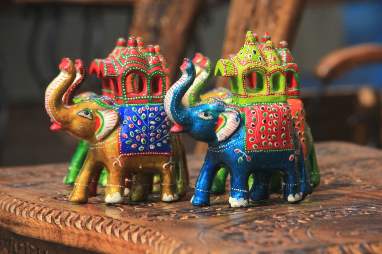 Colorful elephants on display in Delhi