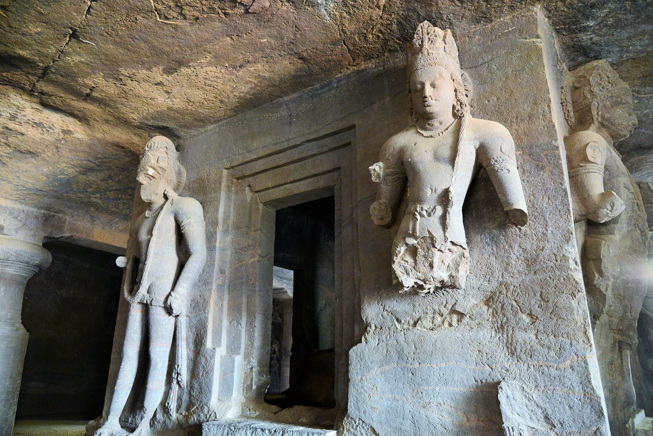 Elephanta Caves is a UNESCO World Heritage Site which has cave temples mostly dedicated to Hindu god Shiva.