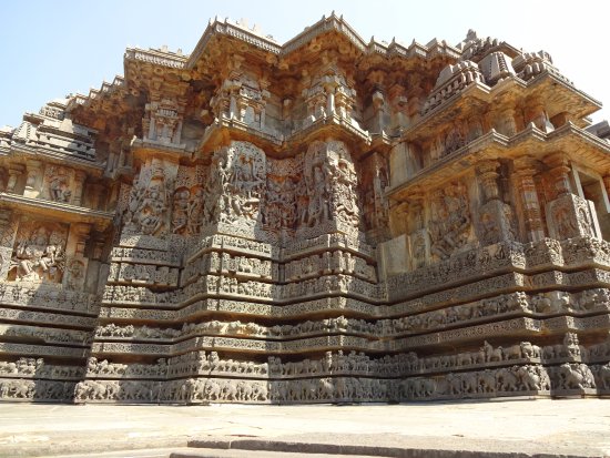 Hoysaleshwara temple: Halebidu. There are about 340 large images which depict about Hindu mythology of Ramayana, Mahabharata and Bhagvad purana.