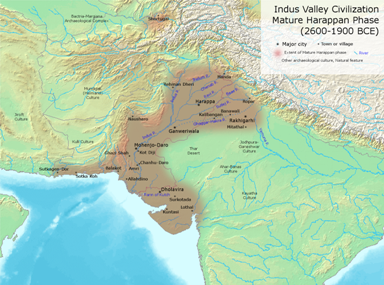 Map of Indus valley civilisation
