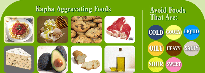 Kapha aggravating foods