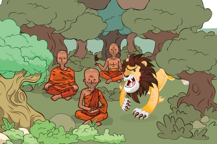 Lion that sprang to life. One day all the three learned friends held a meeting and decided to move to different places to earn money from their knowledge. 