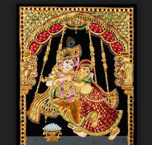 Beautiful Radha Krishna tanjore painting