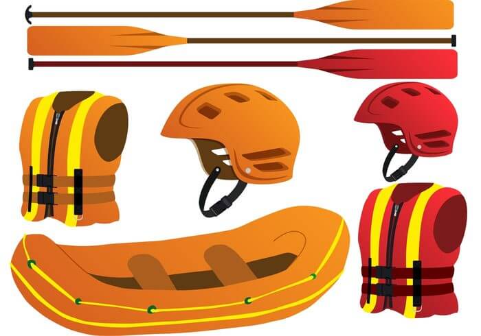 Helmets, paddles, life jackets and many more