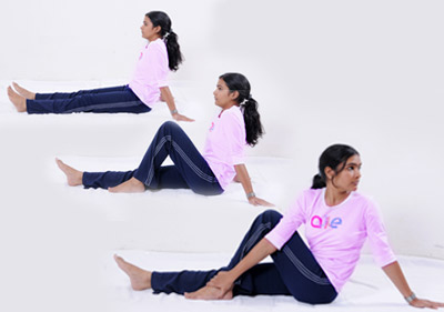 Vakrasana also known as the spinal twist position in english is a very important asana for reducing belly fat.