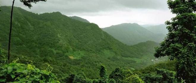 Hills covered with green in Western Ghats