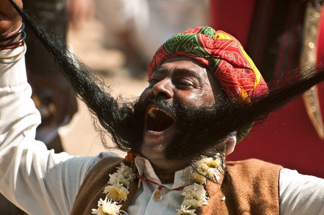 Person enjoying during the festival in Jaisalmer