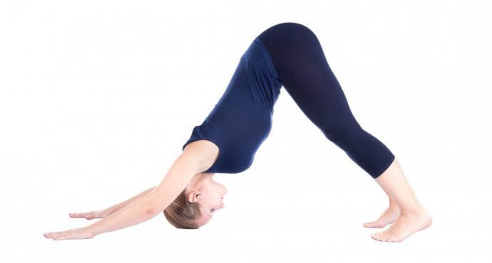 Adho mukho svanasana also known as downward facing dog pose in English is good for over all stretching of the body.