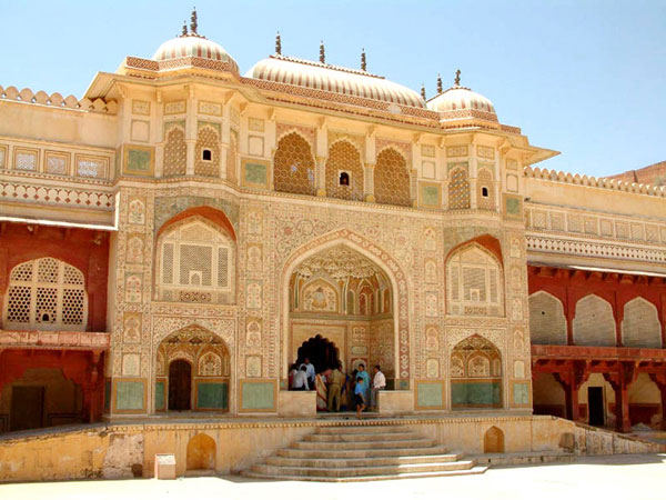 Amer Fort Jaipur is located in Amer, Rajasthan, India. The fort is built in Red sandstone and marble