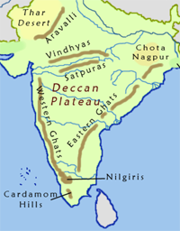 Map of Deccan Plateau