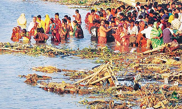 Polluting Diver Ganga