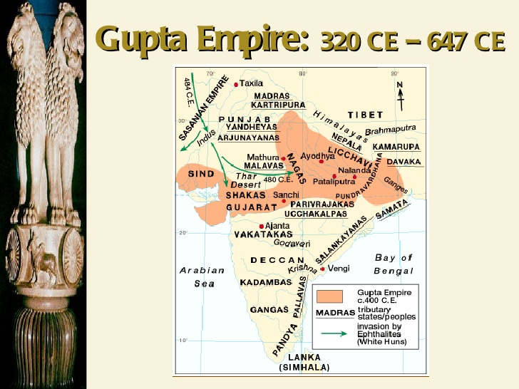 Map of Gupta Dynasty