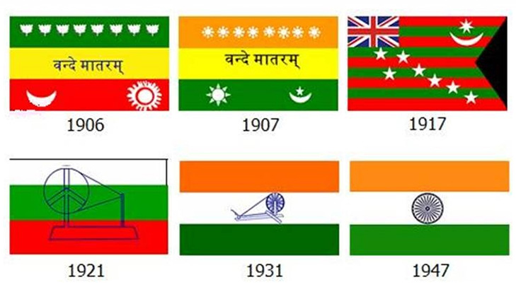 Different flags of India prior to final acceptance