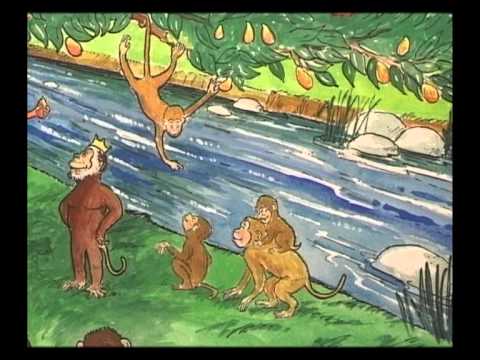 Noble Monkey Story.T he king of monkeys ordered all the monkeys to take care of the mango tree and not a single mango should fall into the river.