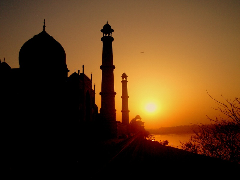 Sunset at the Taj Mahal